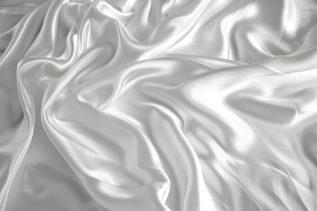 CloseUp of White Satin Fabric