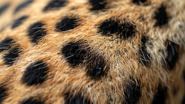 Photo closeup of a wild animals fur the fur is a beautiful pattern of black brown and yellow the fur is soft and looks very warm