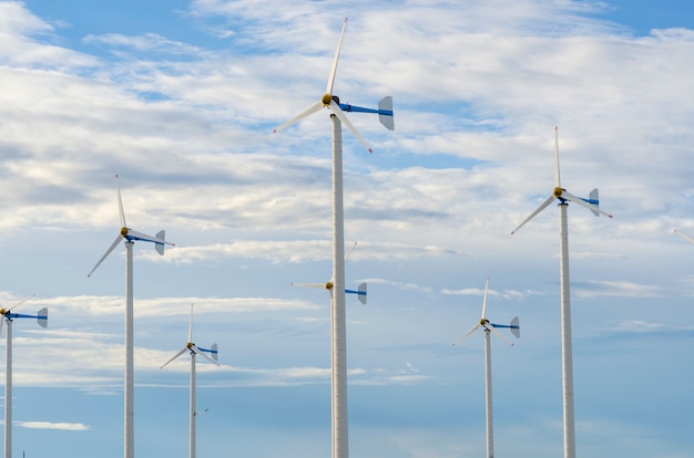 Closeup of a windmill for renewable electric energy production