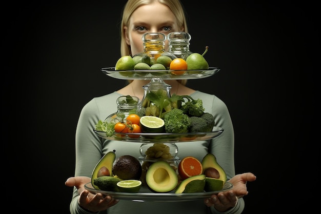 Closeup of a woman eating healthy salad with tomatoes cherry indoors