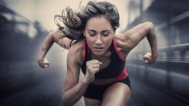 Closeup of woman running