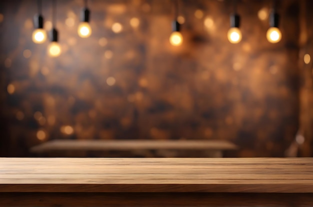 Closeup of wooden table against sky