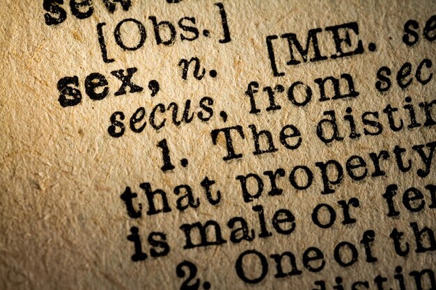 Photo closeup of the word sex and its definition