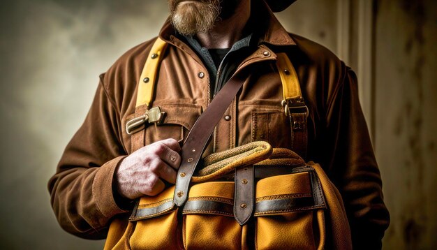 Closeup of Worker with Tool Belt and Equipment