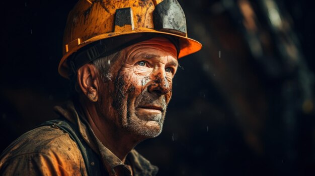 Closeup workers at work in the mine