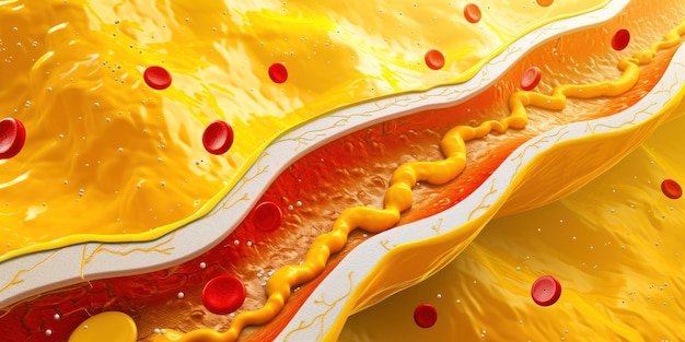 Closeup of a yellow and red object