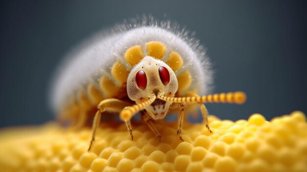 closeup yellow silkworm cocoon