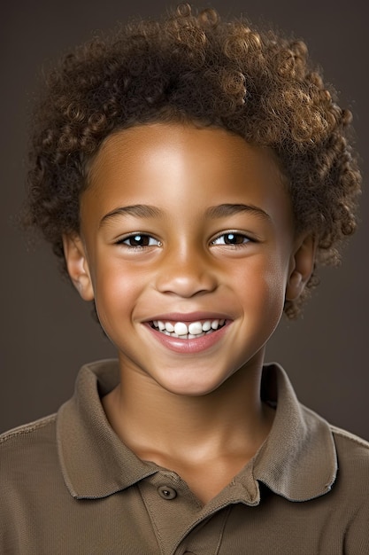 Photo a closeup of a young boy smiling