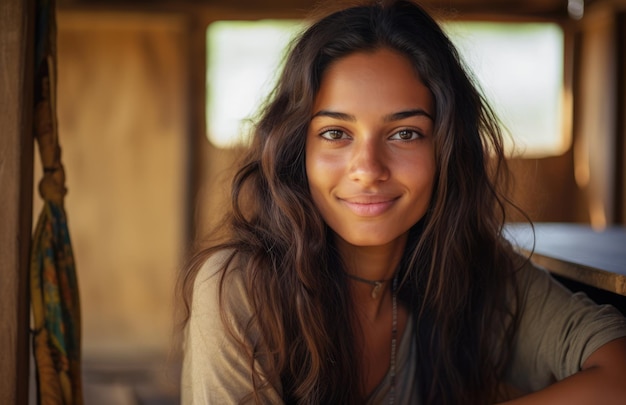 Foto close-up di una giovane donna indiana