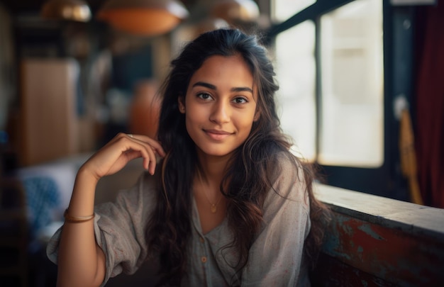 Closeup of a young Indian woman