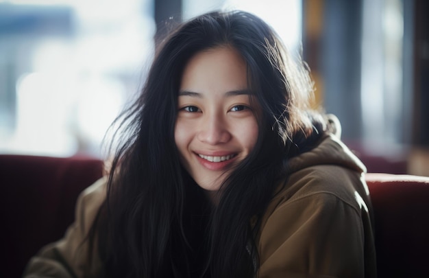 Closeup of a young Korean woman