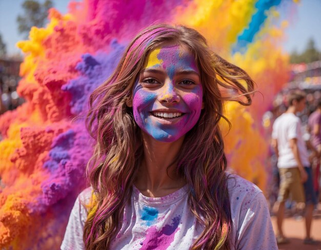 holi color young