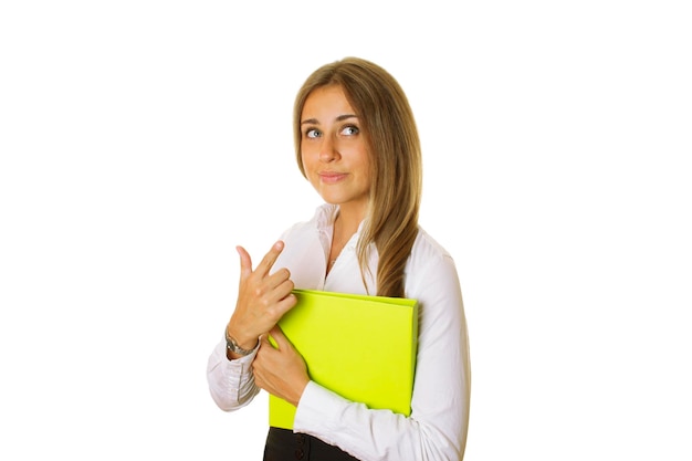 Closeup of a young woman gesturing