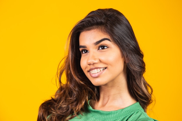 Closeup of young woman smiling