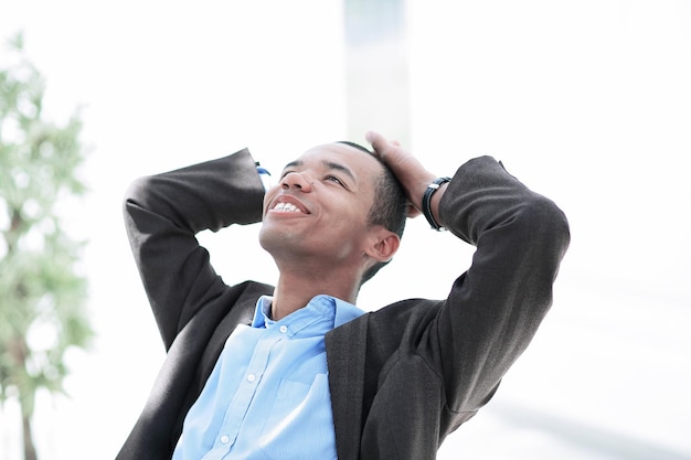 Closeupdreaming of a businessman sitting at a Desk