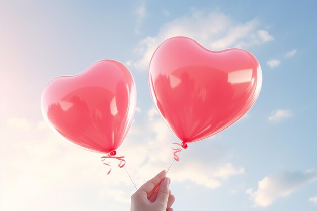 Closeups of a couples hands releasing heartshaped 00091 02