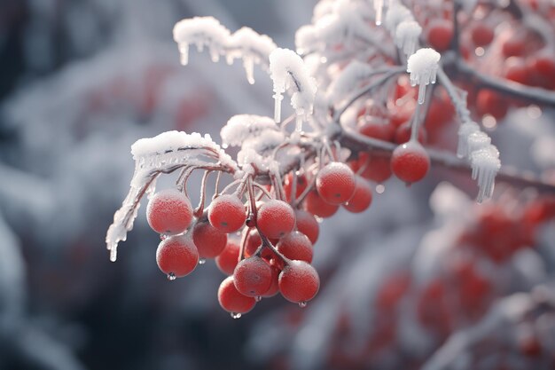 写真 f 00116 01 で覆われた冬の果実や植物のクローズ アップ