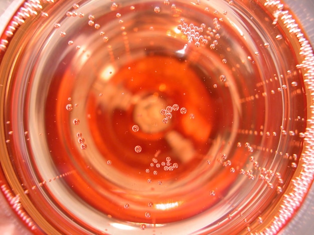 Closeupview of rose sparkling wine