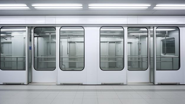 Closing train doors signal subway platform departure AI Generated