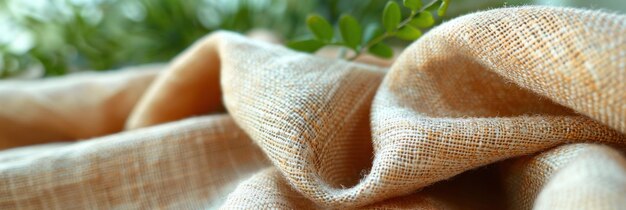 Photo cloth closeup with plant in background