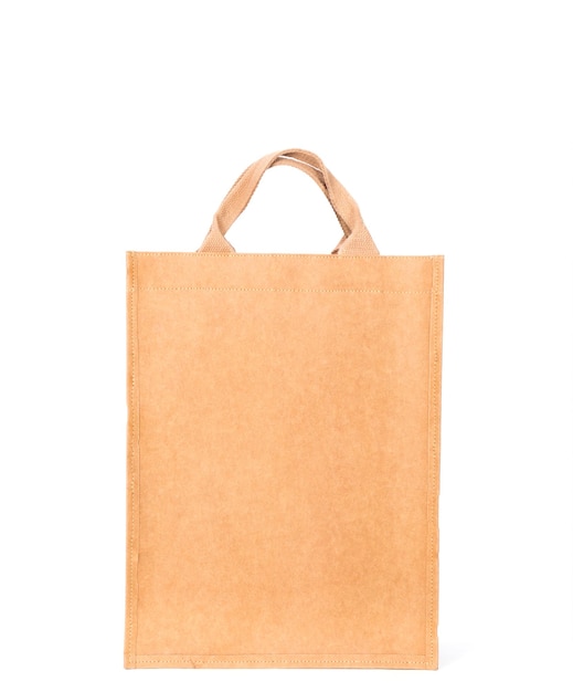 Cloth eco bag blank brown on a white background