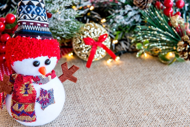 Cloth snowman in christmas decoration