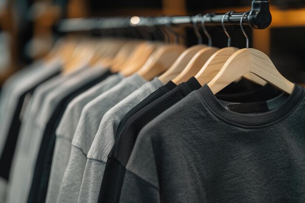 Photo clothes arranged on hangers