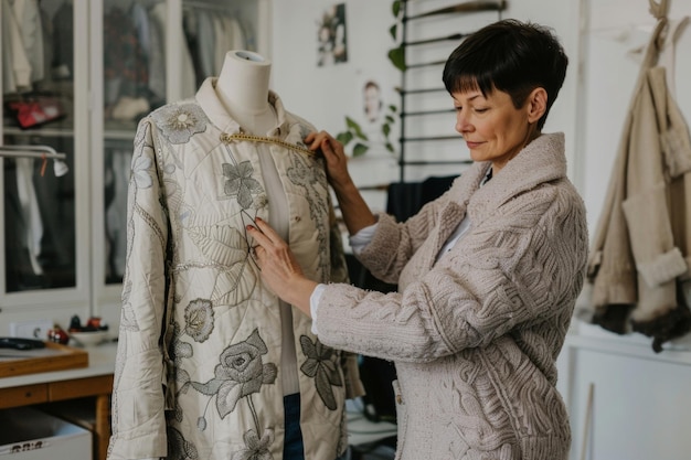 Clothes designer work in workshop AI generated