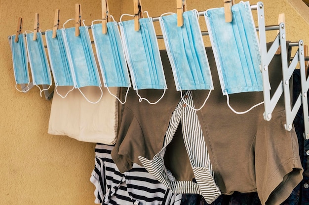 Clothes drying on clothesline