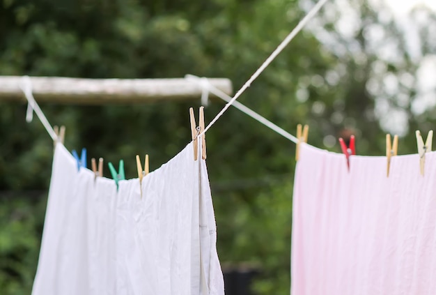 Photo clothes drying on clothesline