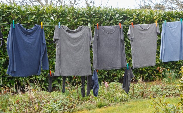 Photo clothes drying on clothesline