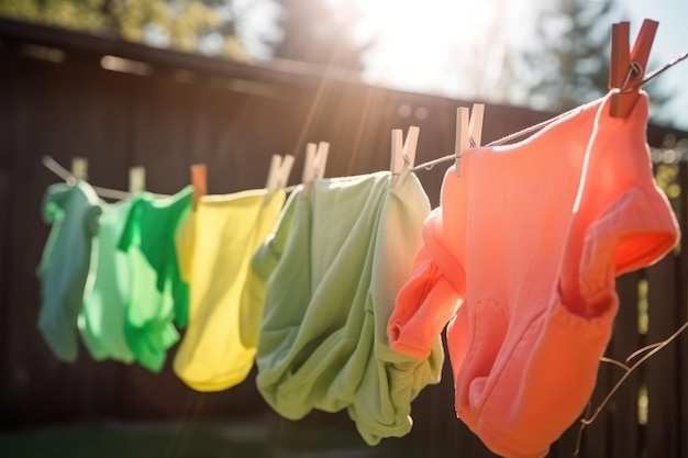 clothes drying on a clothesline