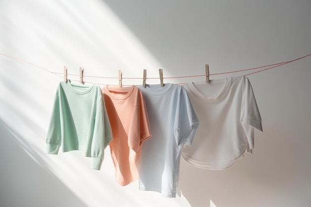 Clothes drying line outdoor Generate Ai