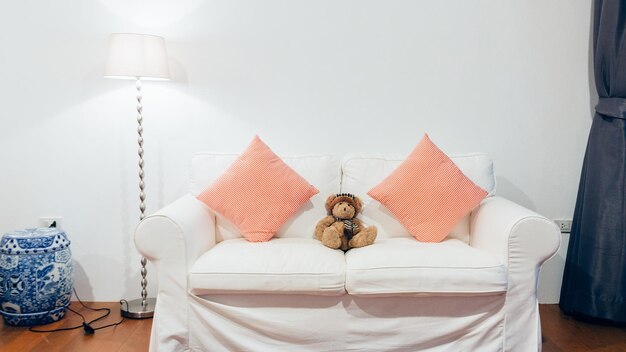 Photo clothes drying on sofa at home