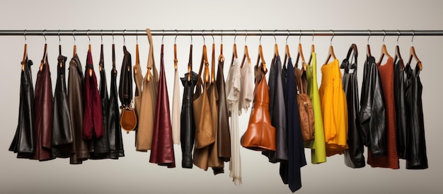 Photo clothes hanging on a hanger in a fashion store fashion and style concept