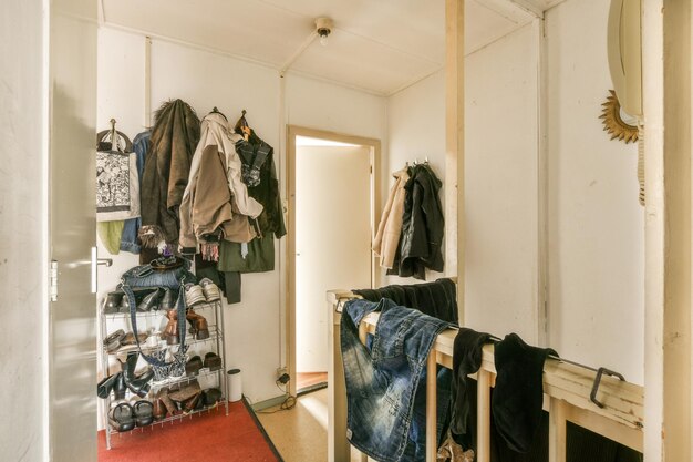 Photo clothes hanging on wall