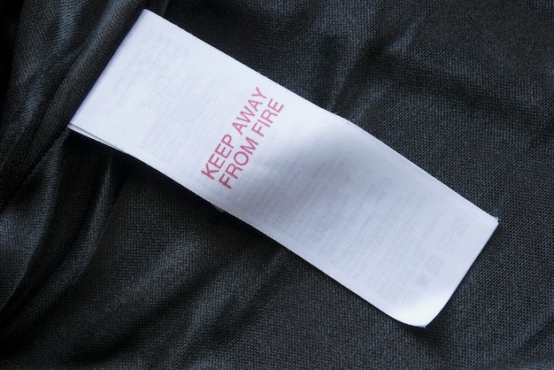 clothes label closeup
