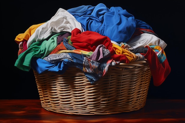 Clothes in Laundry Basket Generative AI