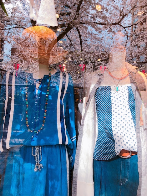 Clothes on mannequin at store