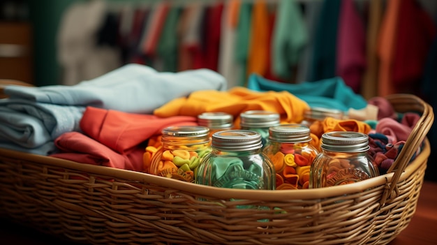 clothes for sale on the shelf in a store