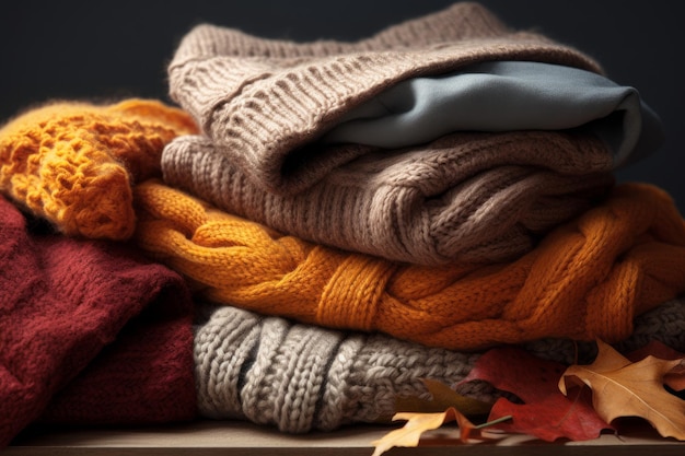 Clothes sweaters woolen autumn Generate Ai