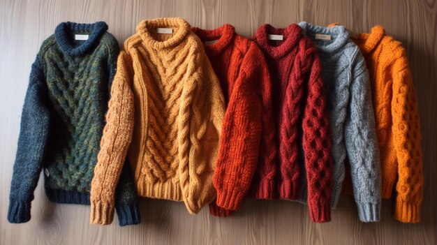 Photo clothes sweaters woolen autumn