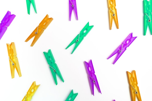 Clothespins texture on an isolated white background