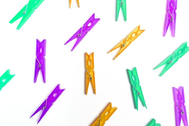 Clothespins texture on an isolated white background