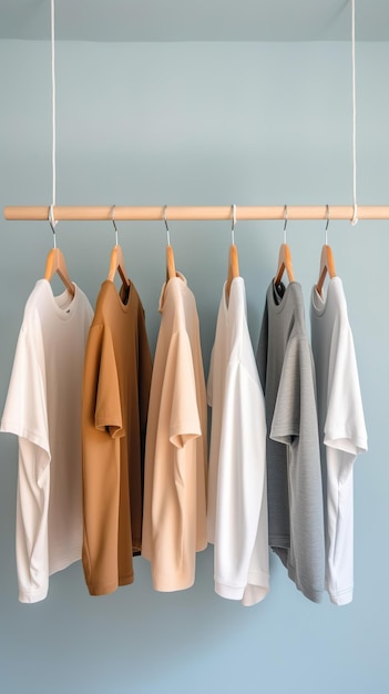 clothing hanged in a cloth rack in a shop