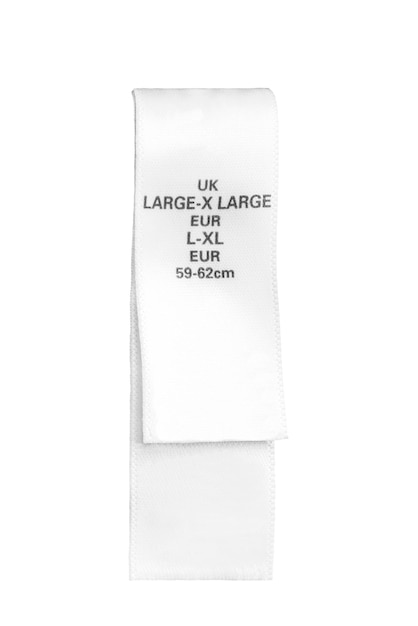 clothing label isolated
