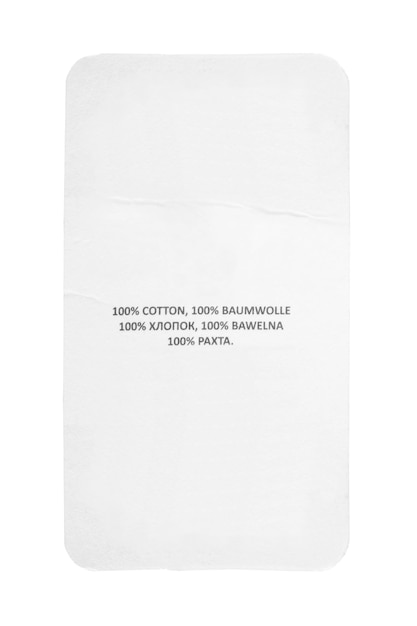 Clothing label isolated