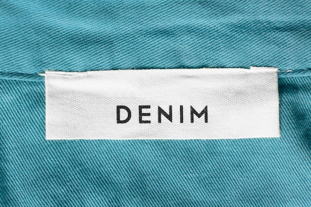 Clothing label says denim