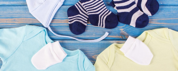 Clothing for newborn concept of expecting for baby