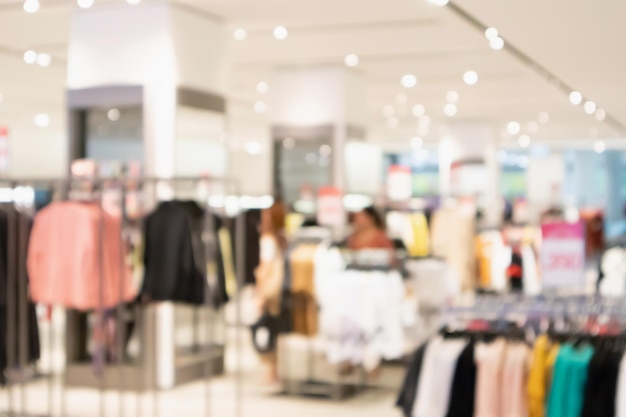 Clothing store interior abstract blur background